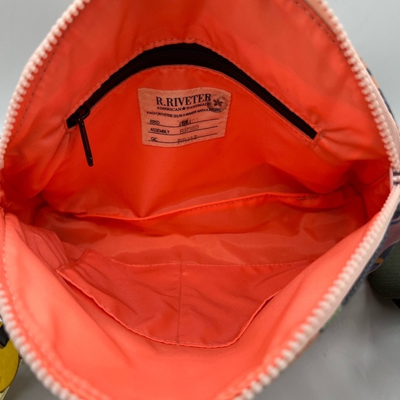 R. Riveter Floral Canvas Crossbody Bag - Multicolor Gold Hardware - Picture 7 of 10